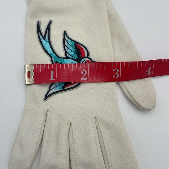 Vintage gloves with swallow accents, small size - Picture 5 of 6